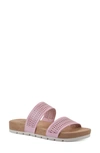 Cliffs By White Mountain Thrilled Laser Cut Sandal In Pink/ Burnished/ Smooth