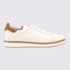 Brunello Cucinelli Flat Sole Round Toe Sneakers In White/beige