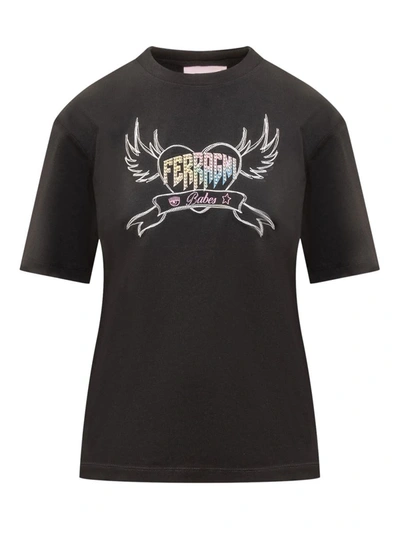 Chiara Ferragni Punk Cotton T-shirt In Black