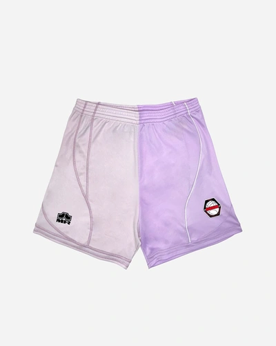 Martine Rose Half And Half Football Shorts In Purple
