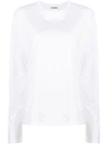 Jil Sander Crew Neck Long-sleeved T-shirt In White