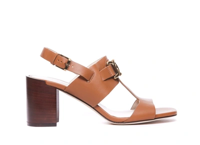 Tod's Kate 75mm Leather Sandals In Brown