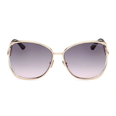 Tom Ford Cut-out Metal & Acetate Butterfly Sunglasses In Rose Gold Black Gradient