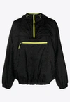 Moschino Logo-print Hooded Lightweight Jacket In Black