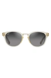 Maui Jim Hiehie 50mm Gradient Polarizedplus2® Small Round Sunglasses In Shiny Trans Yellow
