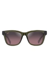 Maui Jim Hanohano 53mm Gradient Polarizedplus2® Sunglasses In Translucent Green Purple
