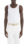 Dolce & Gabbana Dolce&gabbana White Ribbed Cotton Tank Top In Bianco Ottico