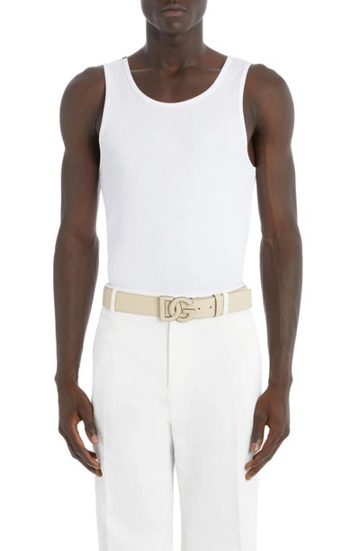 Dolce & Gabbana Logo-patch Detail Tank Top In White