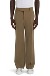 DOLCE & GABBANA BUCKLE WAIST WOOL STRETCH TWILL PANTS