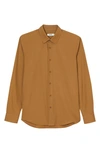 SANDRO SANDRO NEW SEAMLESS SOLID COTTON BUTTON-UP SHIRT