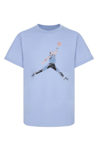 Jordan Watercolor Jumpman Big Kids' Graphic T-shirt In Blue