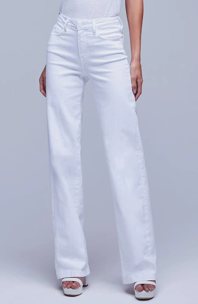 L Agence Clayton High Rise Wide-leg Jeans In Blanc