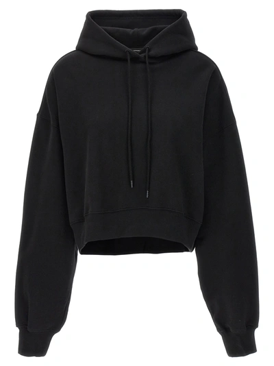 Wardrobe Nyc Cropped Hoodie Sweatshirt In Black