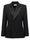 Saint Laurent Double-breasted Blazer Dress In Black