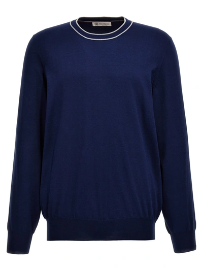 Brunello Cucinelli Cotton Jumper In Azul