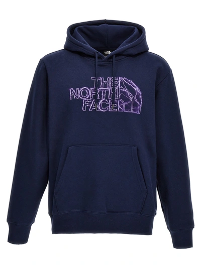 The North Face Logo Print Hoodie Sweatshirt In Blue