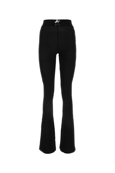 Area Viscose High Rise Flared Pants In Black