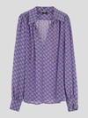 Elisabetta Franchi Logoed Blouse In Irisburro