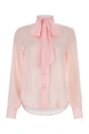 Hebe Studio Pink Chiffon Ava Shirt In Pink