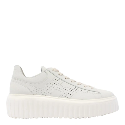 Hogan H Stripes Sneakers -  - Leather - Beige In White