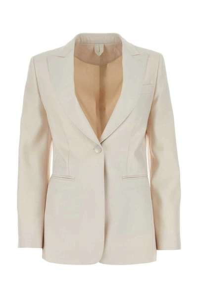 Max Mara Studio Nude Neutrals Cotton Viscose Blazer In Multi