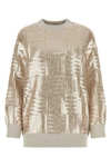 Max Mara Embellished Wool Piovra Sweater In Beige O Tan