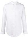 Polo Ralph Lauren Embroidered-logo Cotton Shirt In White