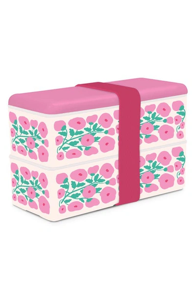 Studio Oh Pink Poppies Snack Size Bento Box