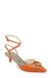Dee Ocleppo Paige 50mm Logo-engraved Leather Pumps In Orange