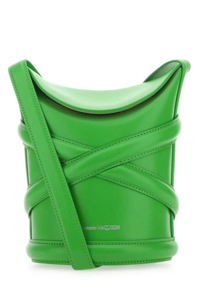 Alexander Mcqueen The Curve Bucket Bag In Green