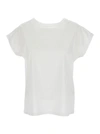 ALLUDE WHITE T-SHIRTR WITH U NECKLINE IN COTTON WOMAN