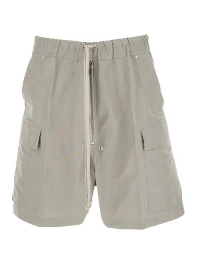 Rick Owens Off-white Cargobela Shorts In Grey