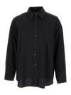 FEDERICA TOSI BLACK LONG SLEEVES SHIRT IN COTTON BLEND WOMAN