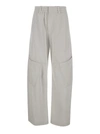 BRUNELLO CUCINELLI BEIGE CARGO TROUSERS IN COTTON AND LINEN WOMAN