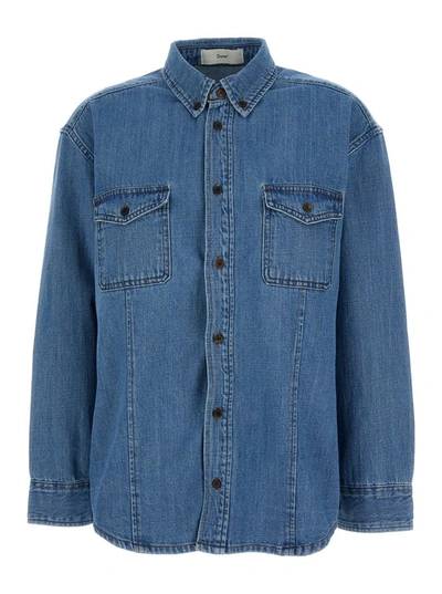 Dunst Classic Cotton Denim Shirt In Blu