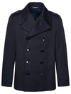 Dolce & Gabbana Blue Cotton Jacket In Navy