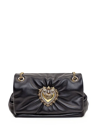 Dolce & Gabbana Devotion Medium Shoulder Strap In Black