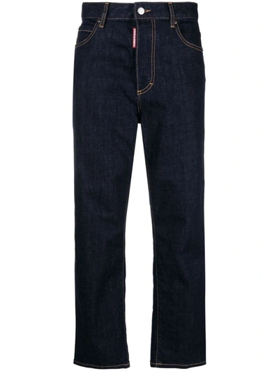 Dsquared2 Logo-patch Straight-leg Jeans In Multi-colored