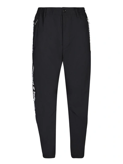 Dsquared2 Logo-striped Tailored Tapered Track Pants In Black