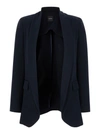 Plain Black Open Jacket In Technical Fabric Woman In Blu
