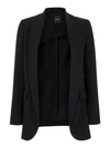 Plain Blue Open Jacket In Black