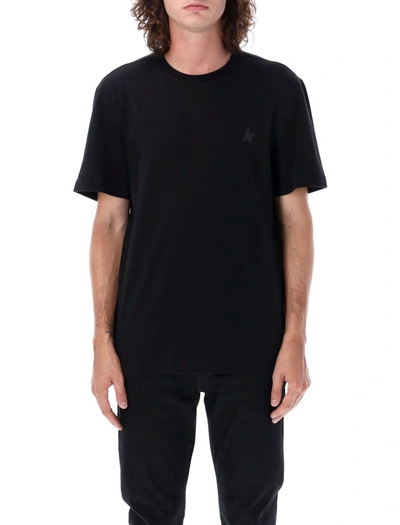 Golden Goose Cotton T-shirt With Star In Black