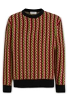 Lanvin Men Merino Wool Sweater In Red/green