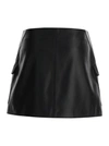 ARMA BLACK WALLET SKIRT WITH POCKETS IN LEATHER WOMAN