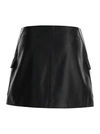 Arma Black Wallet Skirt With Pockets In Leather Woman In Black