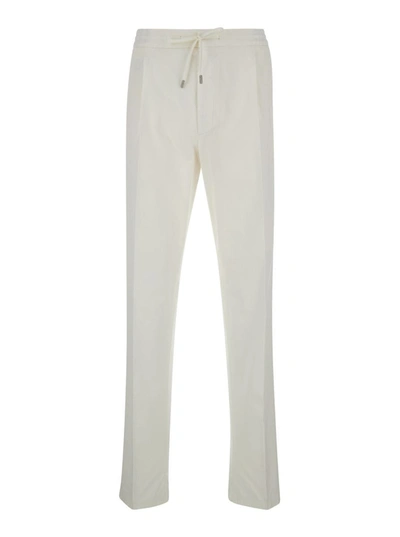 Lardini Pantalone Uomo Tinto In Capo Drop Reg In White