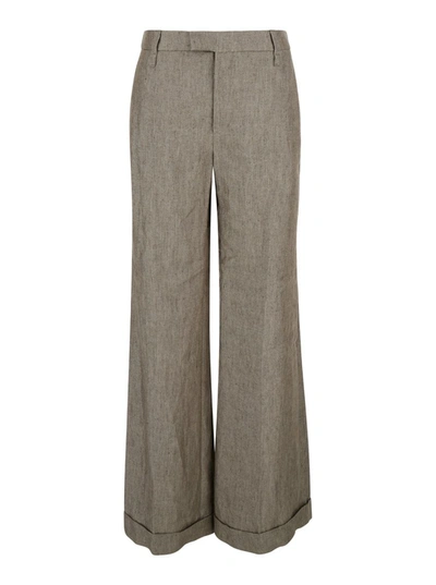 Brunello Cucinelli Pressed-crease Wide-leg Trousers In Grey