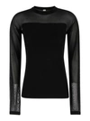 TOTÊME BLACK SEMI SHEER EVENING TOP IN VISCOSE WOMAN