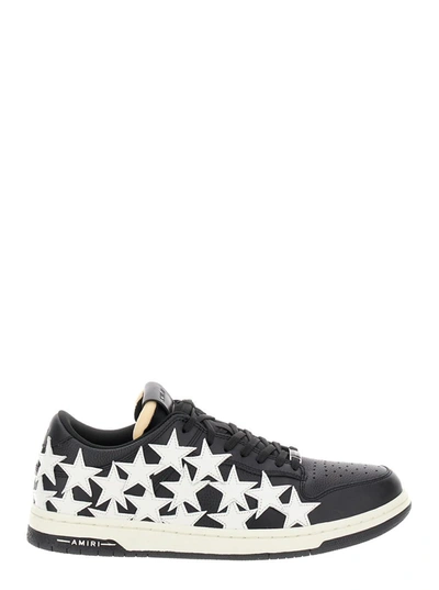 Amiri Stars Court Leather Trainers In Black