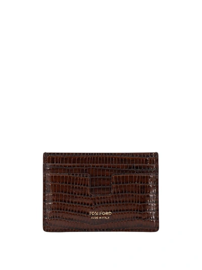 Tom Ford Card Holder In Brown